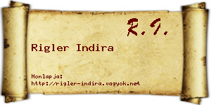 Rigler Indira névjegykártya